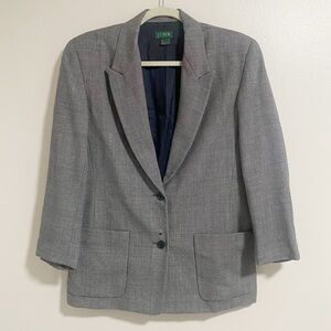 J. Crew 100% Wool Black and Grey Dot Blazer Size 6